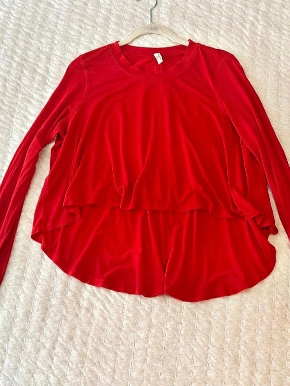 Free People Red Long Sleeve Layered Top Medium